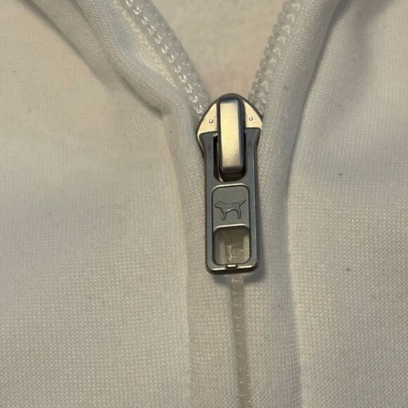 PINK Victoria’s Secret MLB Miami Marlins Full Zip White Black Top Jacket Large - Picture 7 of 7